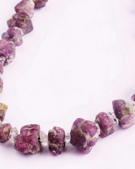 Ruby Corundum and Herkimer Diamond Necklace with Amazing Healing Properties – without clasp (Copy)